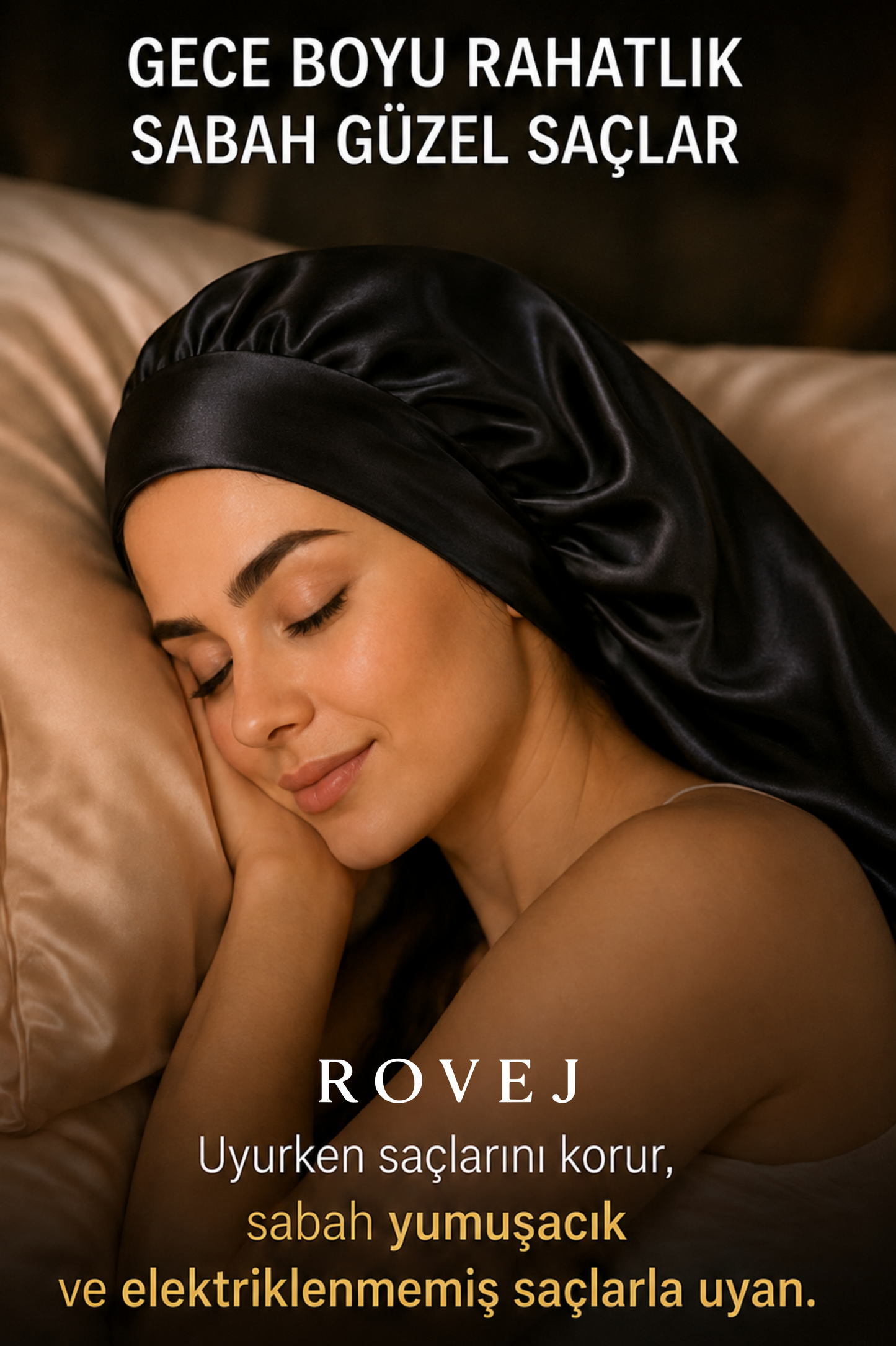 ROVEJ Uzun Uyku Bonesi — Saçınıza Polyester Değmez
